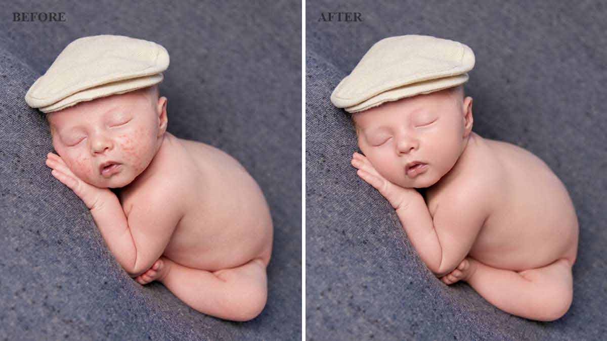 Newborn Baby Photo Retouching Services - Before/After